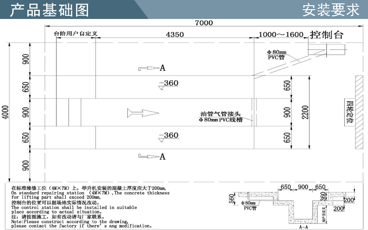 信力XL-106小剪式舉升機(jī)基礎(chǔ)圖